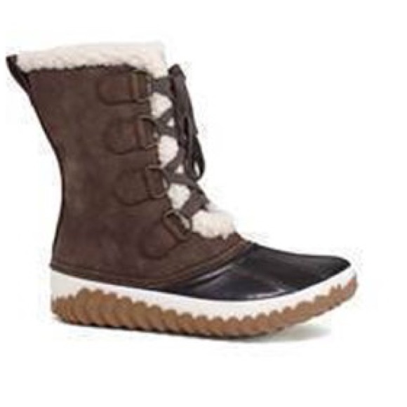 Dark Brown Fur Duck Boots - Picture 2 of 2